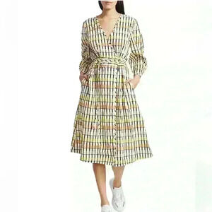 Baum and Pferdgarten Abylene Plaid A-Line Wrap Dress.